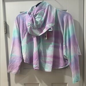 Pastel Tie-Dye Swimsuit Sunscreen Cloak Hoodie Girls Size 12 OU & Me OUandme NWT